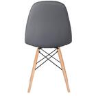 Kit - Mesa Redonda Eames 90 Cm Preto + 4 Cadeiras Estofadas E