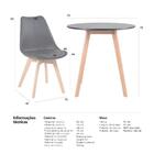 Kit - Mesa Redonda Leda 70 Cm Preto + 4 Cadeiras Estofadas Le