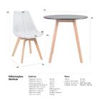 Kit - Mesa Redonda Leda 70 Cm Preto + 4 Cadeiras Estofadas Le