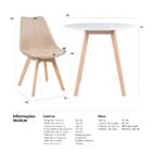 Kit - Mesa Redonda Leda 80 Cm Branco + 2 Cadeiras Estofadas L