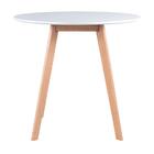 Kit - Mesa Redonda Leda 80 Cm Branco + 3 Cadeiras Estofadas L