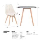 Kit - Mesa Redonda Leda 80 Cm Preto + 2 Cadeiras Estofadas Le