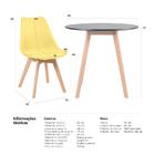 Kit - Mesa Redonda Leda 80 Cm Preto + 4 Cadeiras Estofadas Le