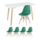 Kit - Mesa Retangular Eames 60 X 120 Cm Branco + 4 Cadeiras E