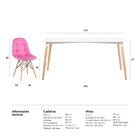 Kit - Mesa Retangular Eames 80 X 160 Cm Branco + 6 Cadeiras E
