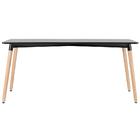Kit - Mesa Retangular Eames 80 X 160 Cm Preto + 6 Cadeiras Es