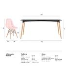 Kit - Mesa Retangular Eames 80 X 160 Cm Preto + 6 Cadeiras Es