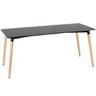 Kit - Mesa Retangular Eames 80 X 160 Cm Preto + 6 Cadeiras Es