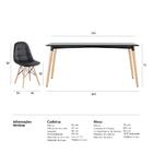 Kit - Mesa Retangular Eames 80 X 160 Cm Preto + 6 Cadeiras Es