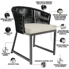 Kit Mesa Wine E 4 Cadeiras Área Externa Espaço Gourmet Corda