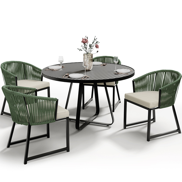 Kit Mesa Wine E 4 Cadeiras Área Externa Espaço Gourmet Corda