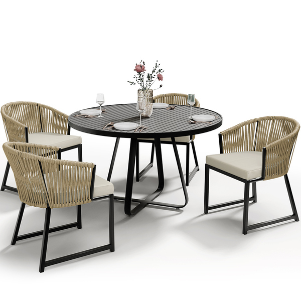 Kit Mesa Wine E 4 Cadeiras Área Externa Espaço Gourmet Corda