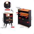 Kit Mesas Cabeceira Nicho Organizador Sapateira Gavetas Bascu