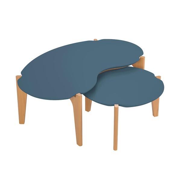 Kit Mesas De Centro Amsterdam Azul Lord Freijó