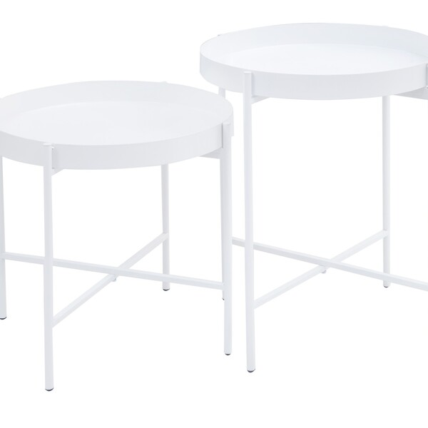 Kit Mesinha Redonda Centro Lateral Collie 40cm Metal Apoio So