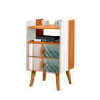 Kit Mesinha Retro 2 Gavetas Branco Nature + Espelho - Horse