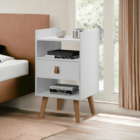 Kit Mesinha Retro Branca 1 Gaveta Horse Decoração - Gm