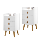 Kit Mesinha Retro Porta Objetos 3 Gavetas Branco - Horse