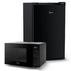Kit Micro-ondas Preto 35l + Frigobar Black Edition Preto 124
