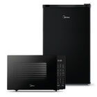 Kit Micro-ondas Preto 35l + Frigobar Black Edition Preto 124