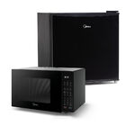 Kit Micro-ondas Preto 35l + Frigobar Black Edition Preto 45 L