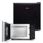 Kit Micro-ondas Preto 35l + Frigobar Black Edition Preto 45 L