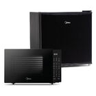 Kit Micro-ondas Preto 35l + Frigobar Black Edition Preto 45 L