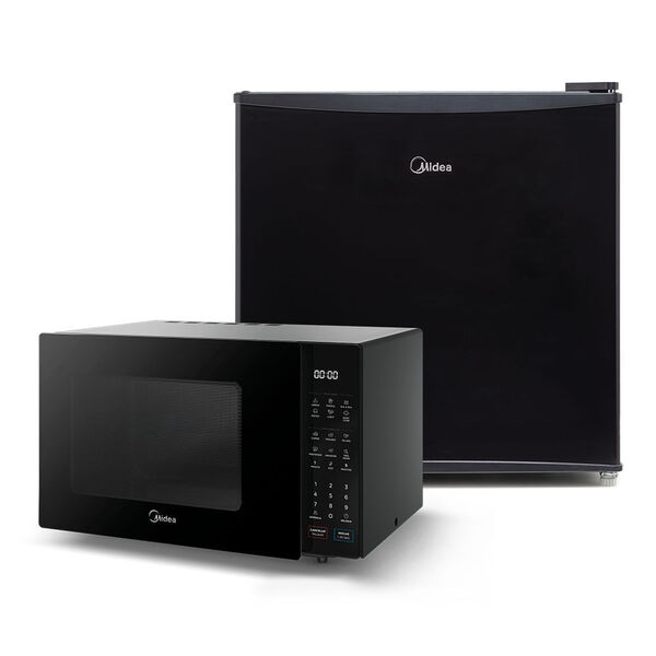 Kit Micro-ondas Preto 35l + Frigobar Black Edition Preto 45 L
