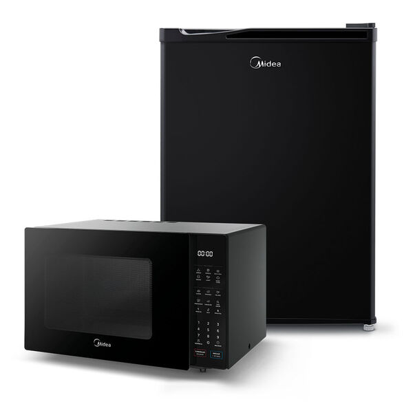 Kit Micro-ondas Preto 35l + Frigobar Black Edition Preto 67 L