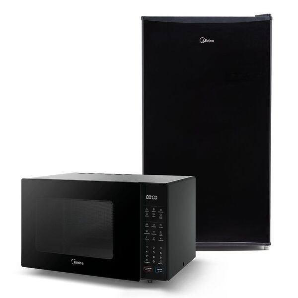 Kit Micro-ondas Preto 35l + Frigobar Black Edition Preto 93 L