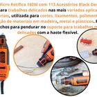 Kit Micro Retífica 180w Com 113 Acessórios Black & Decker 220v