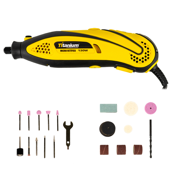 Kit Micro Retifica Ferramenta Rotativa 130w - 127v Com 40 Ace