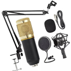 Kit Microfone Estúdio Bm800 + Pop Filter + Aranha + Braço Art