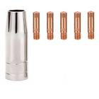 Kit Mig 15ak - 5 Bicos De Contato 0,8mm + 1 Bocal 12mm