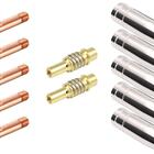 Kit Mig 15ak - 5 Bicos De Contato 0,8mm + 5 Bocais 12mm + 2 P