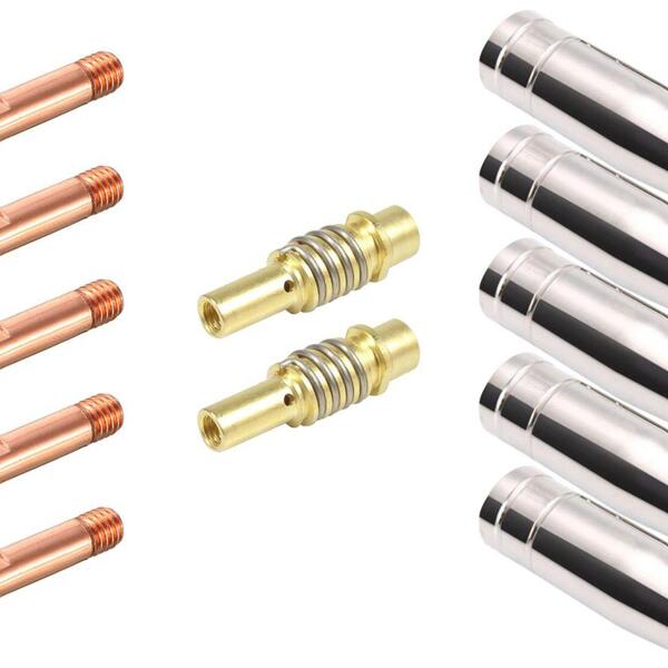 Kit Mig 15ak - 5 Bicos De Contato 0,8mm + 5 Bocais 12mm + 2 P
