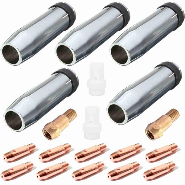 Kit Mig 36kd - 10 Bicos De Contato M8x30 1,6mm + 5 Bocal 12mm