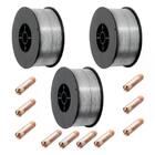 Kit Mig: 3 Arame Solda Revestido Mig Sem Gás 0,9mm 1kg Brax +