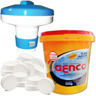 Kit Mini Clorador Flutuador + 900gr Tabletes De Cloro Para Pi