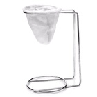 Kit Mini Coador Café Individual Aço Cromado E Caneca Esmaltad