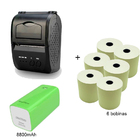 Kit Mini Impressora Usb Bt 58mm Com 6 Bobinas E Carregador