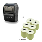 Kit Mini Impressora Usb Bt  58mm Com 6 Bobinas Mitsushiba