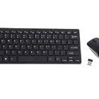 Kit Mini Teclado E Mouse Wireless Ultra Slim Sem Fio -  Preto