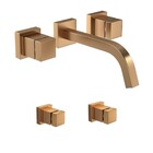 Kit Misturador Parede E 02 Acabamentos Cubo Gold Matte Deca