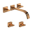 Kit Misturador Parede E 02 Acabamentos Polo Red Gold Deca