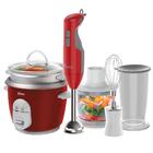 Kit Mixer Delight Vermelho E Panela Facile Oster 127v