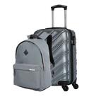 Kit Mochila Masculina E Mala De Bordo Cinza E Prata Swiss Move