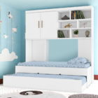 Kit Módulo Suspenso E Cama Com Auxiliar Meninos Lisboa Branco