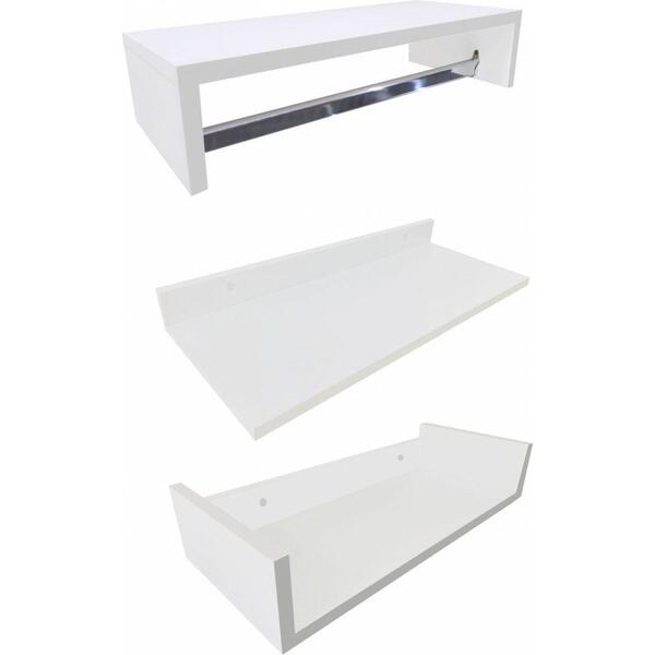 Kit Módulos E Closet De Roupas E Sapatos E Prateleiras Brancos