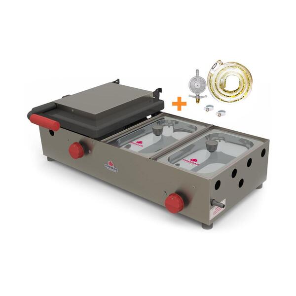 Kit - Molheira Conjugada 2 Cubas Com Prensa À Gás Pr-352g + K